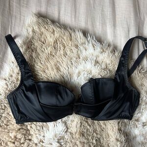 Agent Provocateur Black Satin Underwire Bra 34D